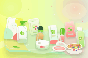 パステルカラーのOlive Youngの商品イラスト